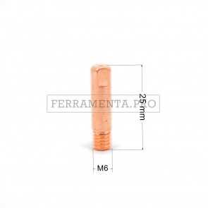 UGELLO PUNTA GUIDAFILO IN RAME 6x25mm per TORCIA SALDATURA MIG