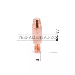 UGELLO PUNTA GUIDAFILO IN RAME 6x28mm per TORCIA SALDATURA MIG