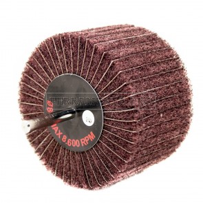 RUOTA ABRASIVA LAMELLARE MISTA per TRAPANO FRESA con GAMBO SATINATURA TESSUTO NON TESSUTO + CARTA ABRASIVA