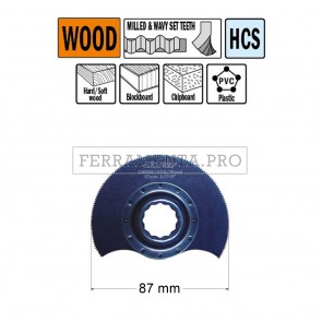 LAMA TAGLIO LEGNO PLASTICA TUBI 87mm CMT per MULTIFUNZIONE OSCILLANTE FEIN FESTOOL