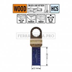 LAMA TAGLIO LEGNO PLASTICA 22 mm CMT per MULTIFUNZIONE OSCILLANTE FEIN FESTOOL