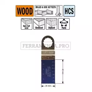 LAMA TAGLIO LEGNO PLASTICA 28mm CMT per MULTIFUNZIONE OSCILLANTE FEIN FESTOOL 