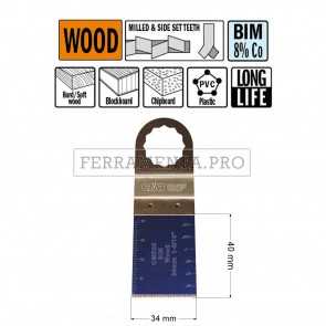 LAMA LONG LIFE TAGLIO LEGNO PLASTICA 34mm CMT per MULTIFUNZIONE OSCILLANTE FEIN FESTOOL