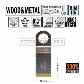 LAMA LONG LIFE TAGLIO LEGNO METALLO 32mm CMT OMS13 per MULTIFUNZIONE FEIN FESTOOL