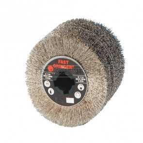 RULLO RUOTA IN FILO D'ACCIAIO INOX ABRASIVO per SVERNICIATURA SVERNICIARE RUGGINE METALLI RUSTICATURA LEGNO SATINATRICE