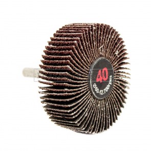 RUOTA ABRASIVA LAMELLARE in TELA per TRAPANO FRESA con GAMBO 6mm SATINATURA