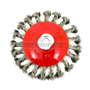 SPAZZOLA CONICA A MAZZETTI RITORTI IN INOX per ELIMINARE VERNICE RUGGINE CALAMINA