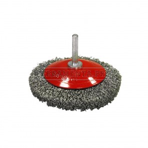 SPAZZOLA CONICA GAMBO 6 mm FILI ACCIAIO o INOX per PULIZIA SALDATURE con TRAPANO