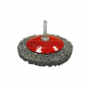 SPAZZOLA CONICA GAMBO 6 mm FILI ACCIAIO o INOX per PULIZIA SALDATURE con TRAPANO