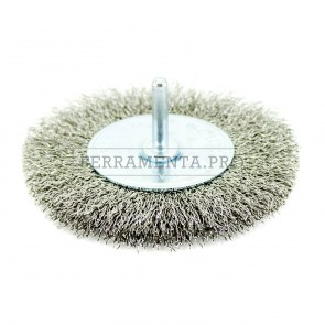 SPAZZOLA CIRCOLARE in INOX per TRAPANO con GAMBO 6mm per PULIZIA RUGGINE VERNICE