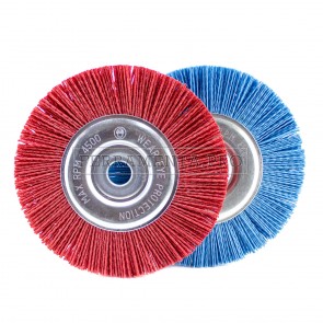 SPAZZOLA ABRASIVA CIRCOLARE in NYLON per RUSTICATURA LEGNO MATERIALI TENERI 