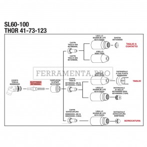 ELETTRODO SL60 / SL100 per RICAMBIO PLASMA STEL THOR 73 123 CONFEZIONE DA 5 PZ