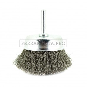 SPAZZOLA A TAZZA IN INOX CON GAMBO per RIMUOVERE SBAVATURE SALDATURE VERNICE