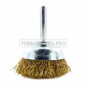 SPAZZOLA A TAZZA IN ACCIAIO CON GAMBO per RIMUOVERE SBAVATURE SALDATURE VERNICE