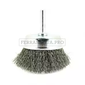 SPAZZOLA A TAZZA IN INOX CON GAMBO per RIMUOVERE SBAVATURE SALDATURE VERNICE