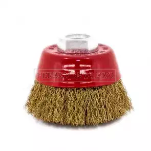 SPAZZOLA A TAZZA FILI ACCIAIO ONDULATI ATTACCO M14 SMERIGLIATRICE