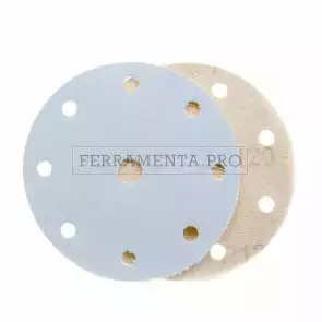 DISCO VELCRATO STEARATO FORI 8+1 Ø150mm per ROTORBITALE per LEVIGARE LEGNO VERNICE STUCCO CARROZZERIA 