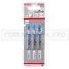 3 LAME SEGHETTO ALTERNATIVO BOSCH per TAGLIO METALLO LAMIERA 1 - 3 mm T118A
