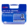 CASSETTA SET 12 CHIAVI A BUSSOLA MASCHIO ESAGONALI con ATTACCO QUADRO 1/2"