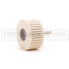RUOTA LAMELLARE LAMELLE in FELTRO con GAMBO per LUCIDATURA A SPECCHIO ACCIAIO INOX OTTONE