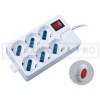 MULTIPLA MULTIPRESA CIABATTA con 6 PRESE SCHUKO SHUKO e BIPASSO 2P+T CAVO 1,5 mt