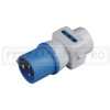 ADATTATORE da SPINA INDUSTRIALE CEE 2P+T BLU 16A a 1 PRESA SCHUKO + 2 BIPASSO