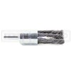 SPAZZOLA PENNELLO FRONTALE INOX a MAZZETTI RITORTI per TRAPANO con GAMBO 6mm